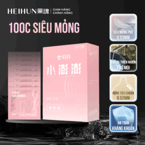 Bao Cao Su HỘP TIẾT KIỆM 100 cái - Momo Water Peng Siêu Mỏng, Trơn