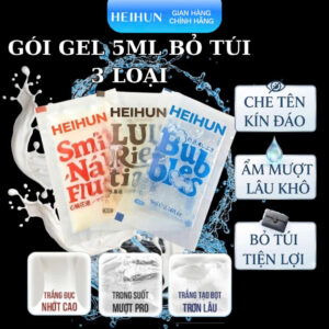 Túi Gel Bôi Trơn Nhỏ Gọn Tiện Lợi Bỏ Túi - 3 Loại Trải Nghiệm Đặc Sệt Nhớt / Tạo Bọt / Trơn Mượt - Heihun 5ML